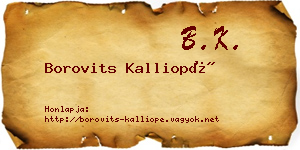 Borovits Kalliopé névjegykártya